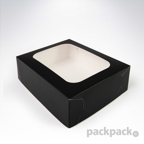Krabička s okienkom 200x140x55 čierna - cierna-krabicka-s-okienkom