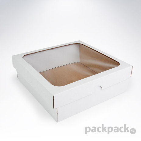 Krabička s okienkom biela 200x200x68 - krabicka-okienko-b5