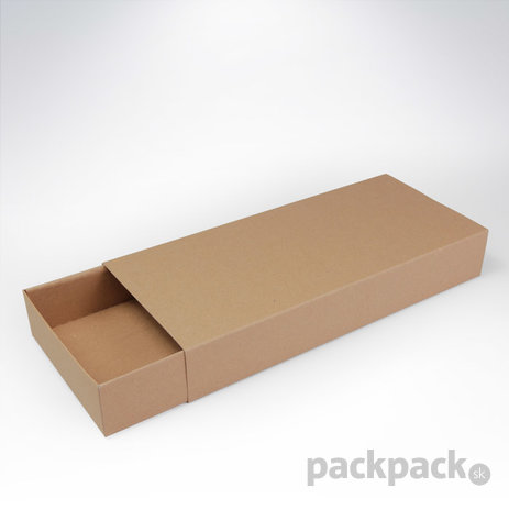 Darčeková krabička 260x115x40 hnedá - krabicka-zasuvacia-eko