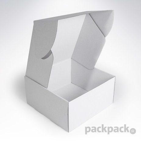 Kartónová krabička 250x250x130 - Cukrarska-biela-krabica-130