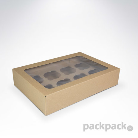 Krabička na cupacake 8ks 300x200x60 hnedá - cupcake-skatula-hneda-8