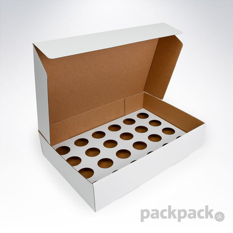 Krabica na cupckakes 24 kusov 410x280x90 - krabica-cupcakes-24-biela