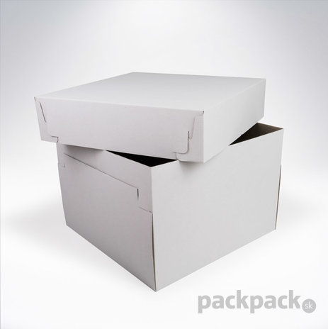 Krabica na tortu s vekom 365x365x250 - krabica-s-vekom-tortova-biela