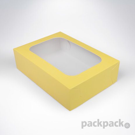 Krabička s okienkom 200x140x55 pastel yellow - krabicka-okienkom-zlta