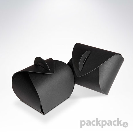Krabička na makarónky čierna 50x50x50 - makronky-2ks-cierna