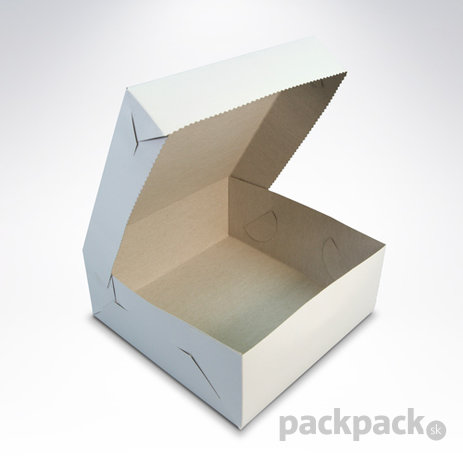 Cukrárska krabica 220x220x90 - skatula-biela-kolace