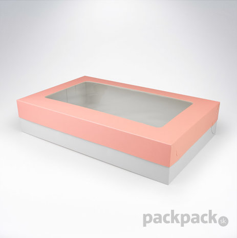 Krabička s okienkom 370x230x75 pastel pink - krabicka-okienko-velka-pink