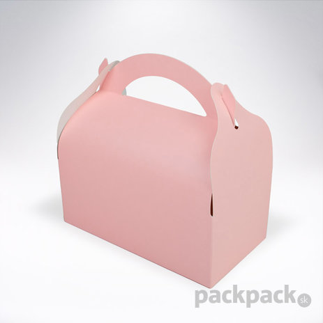Krabička na zákusky s držadlom 180x100x70 pastel pink