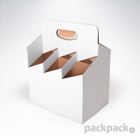 Obal na pivo 6pack biely 6x0,5 litra - obal-na-pivo-sixpack