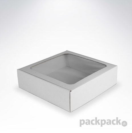 Krabička s okienkom 250x250x70 biela - biela-krabica-sokienkom-33