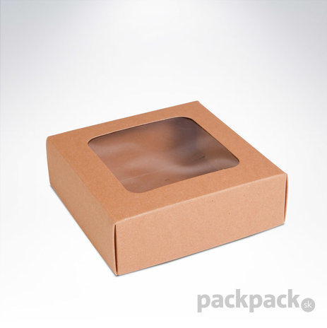Krabička s okienkom 120x120x40 hneda - dvojdielna-krabicka-s-okienkom