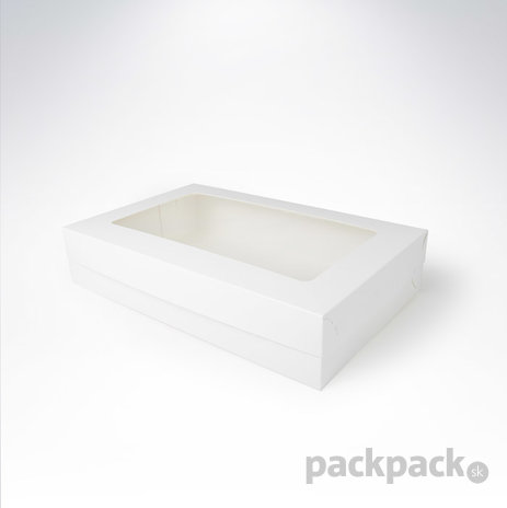 Krabička s okienkom 370x230x75 biela - krabica-s-okienkom-biela