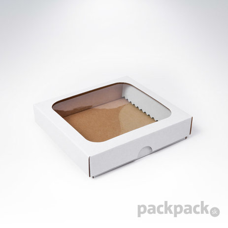 Krabička s okienkom 90x90x25 biela - krabicka-biela-sokienkom-51