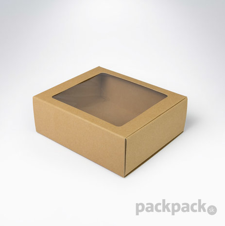 Krabička s okienkom 161x135x55 hnedá - krabicka-okienko-161x135x55-eko