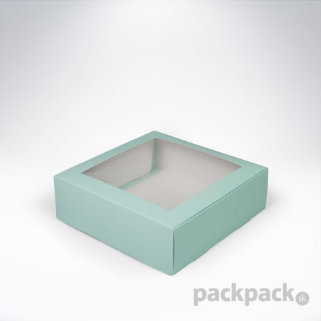 Krabička s okienkom 209x208x65 pastel mint - krabicka-okienkom-209-mint