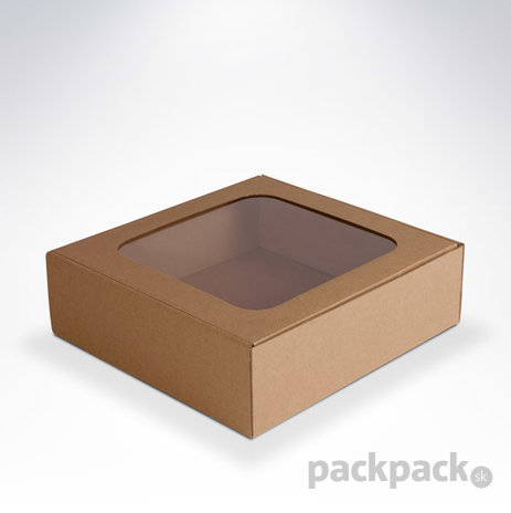 Krabička s okienkom 200x195x60 hnedá - krabicka-s-okienkom-37