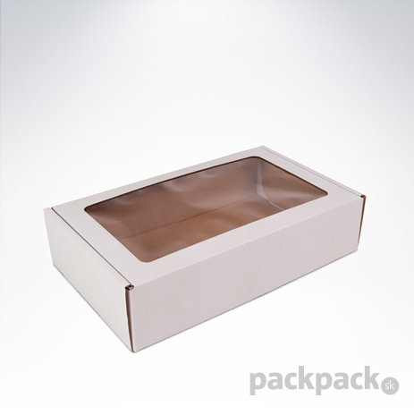 Krabička s okienkom 250x150x60 biela - krabickasokienkom-45