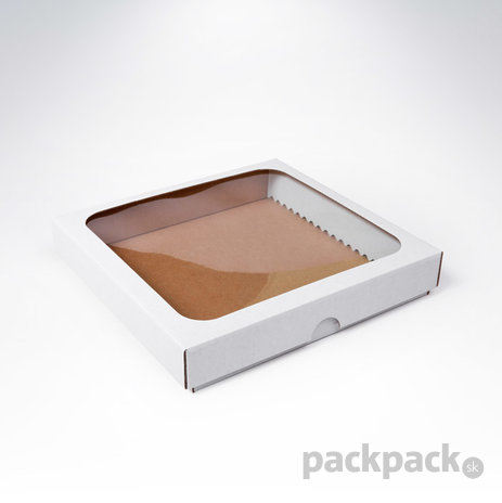 Krabička s okienkom 200x200x35 biela - skatula-sokienkom-44
