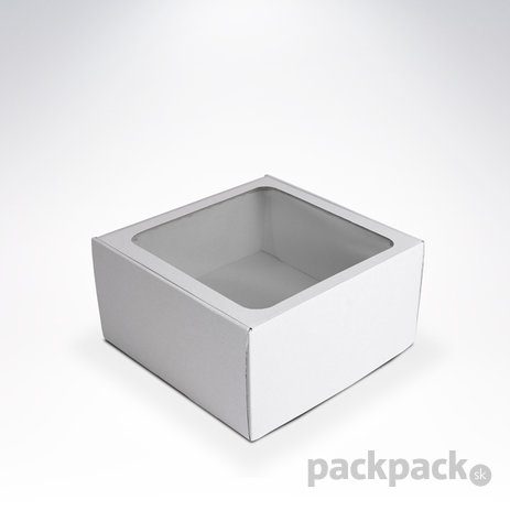 Krabička s okienkom 250x250x130 biela - tortova-krabica-s-okienkom