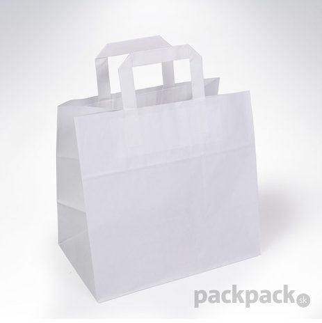 Papierová taška na menu 320x170x270 biela - taska-na-menu-biela