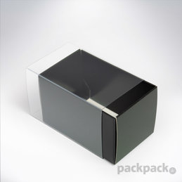Krabička na makarónky čierna 90x55x55