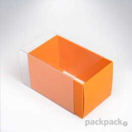 Krabička na makarónky oranžová 90x55x55
