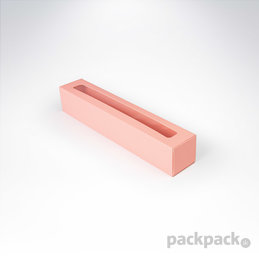 Krabička na makarónky 272x46x46 Pastel Pink s okienkom