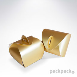 Krabička na makarónky zlatá 50x50x50