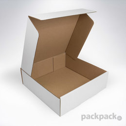 Papierová krabica na zákusky 320x320x100 biela