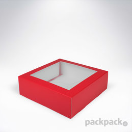 Krabička s okienkom 209x208x65 Červená