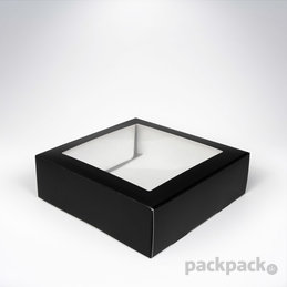 Krabička s okienkom 209x208x65 čierna