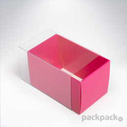Krabička na makarónky ružová 90x55x55
