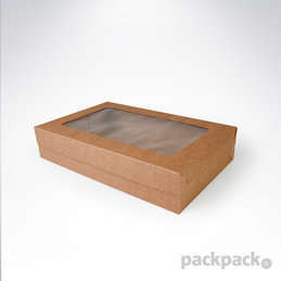 Krabička s okienkom 370x230x75 kraft
